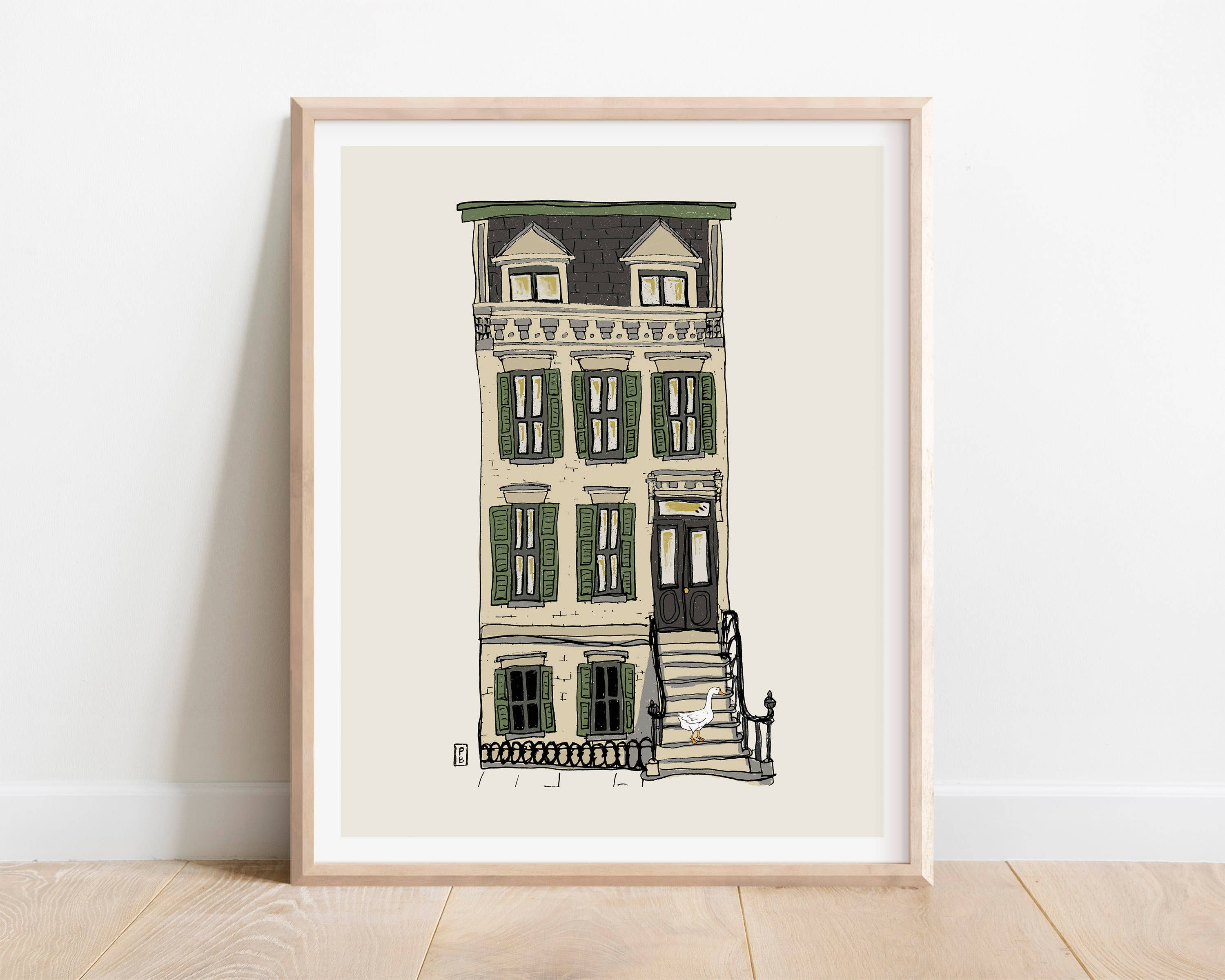 "Goose on the Stoop," Giclée Fine Art Print