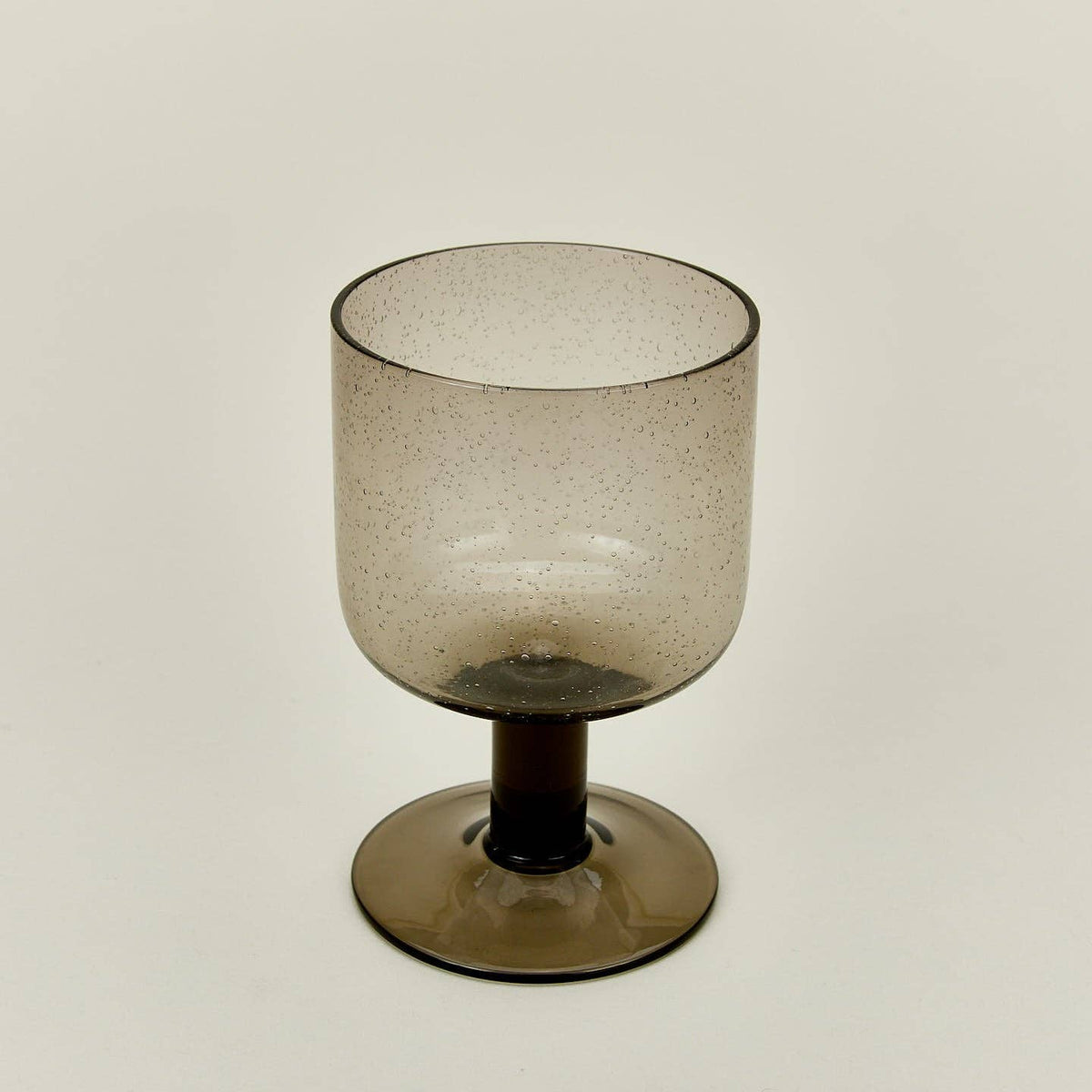 SIMPLE SEEDED GLASSWARE - STEMMED - SET OF 4, SMOKE