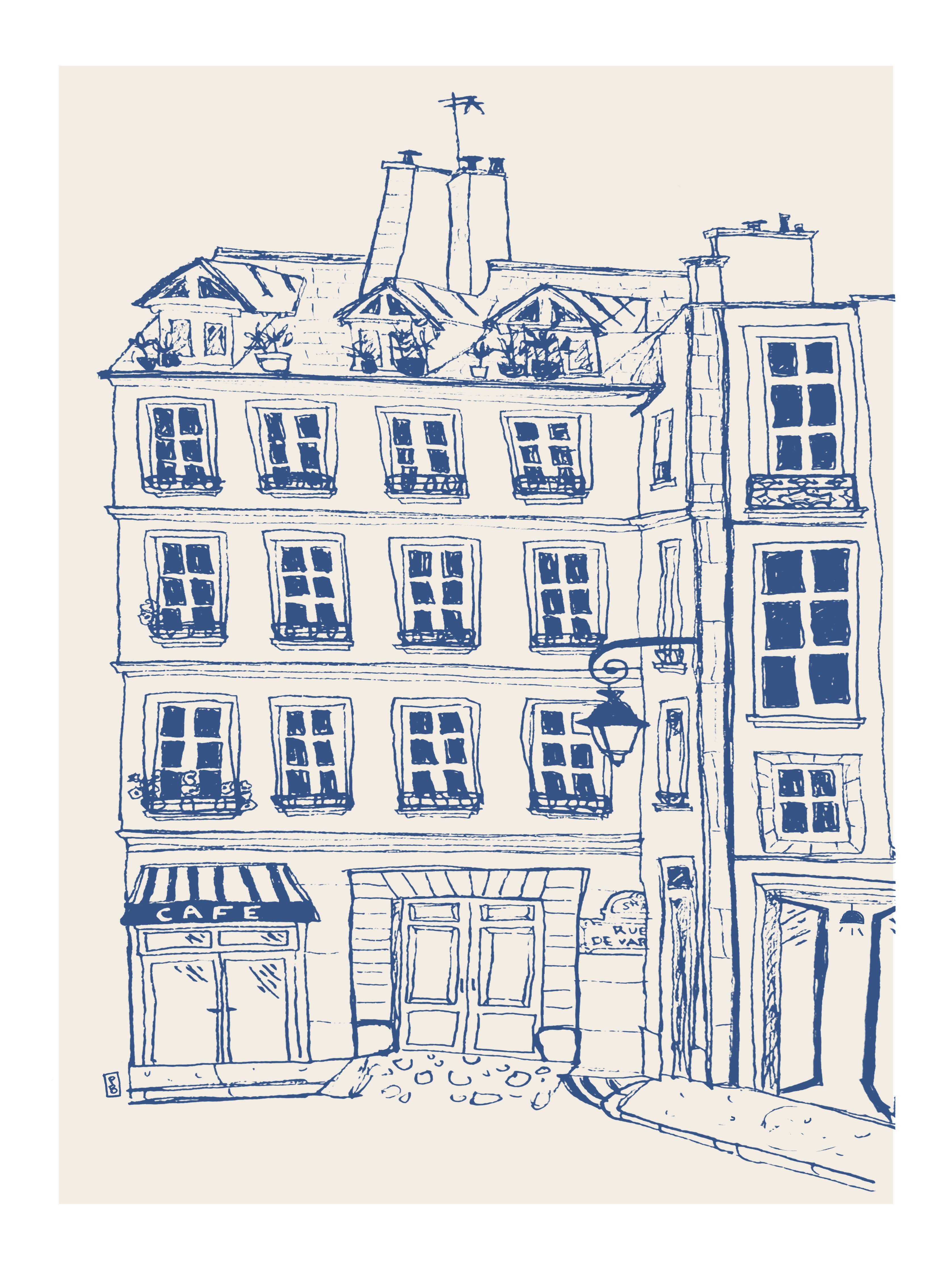 "A Cafe in Paris", Giclée Fine Art Print