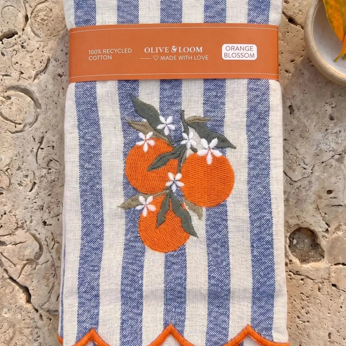 Orange Harvest Embroidered Dinner Napkins