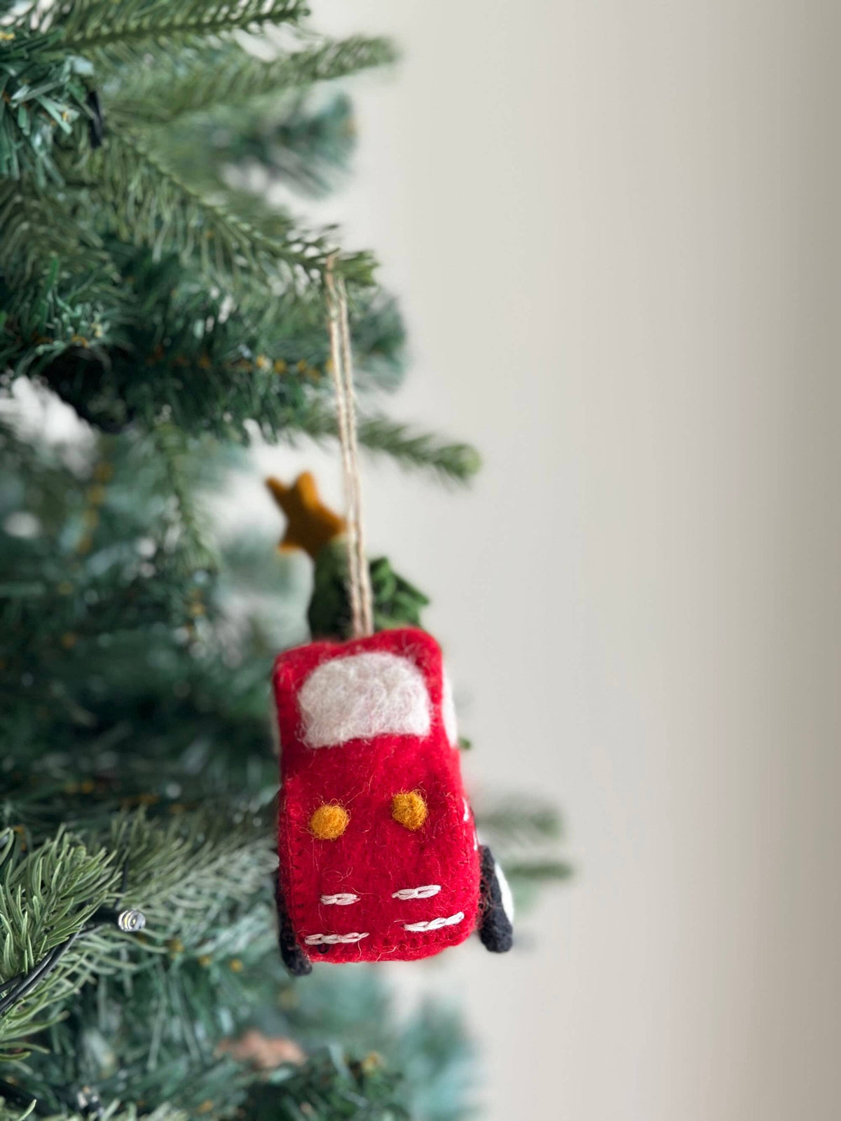 Pickup Truck with Christmas Tree Ornament