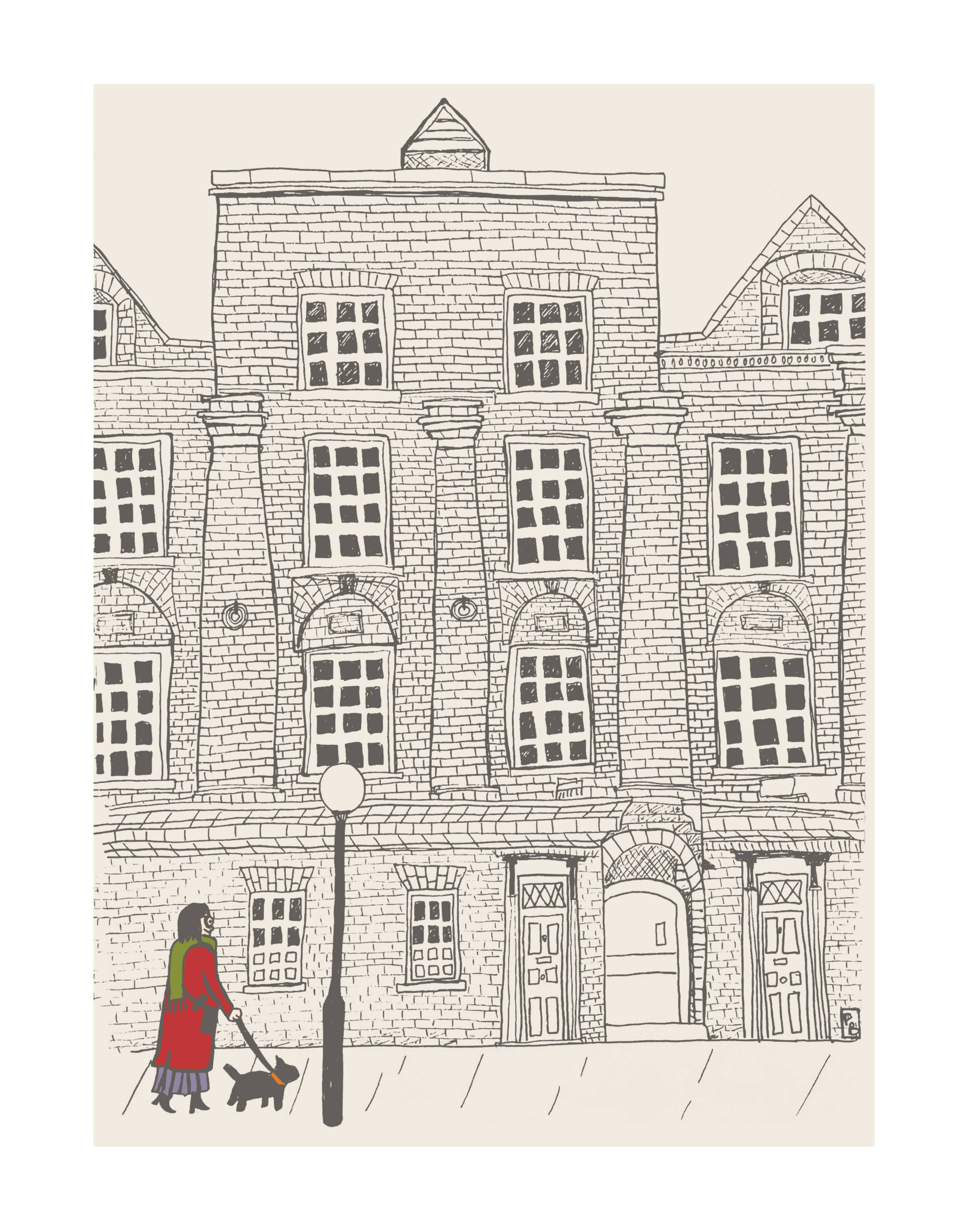 "London Dog Walker", Giclée Fine Art Print