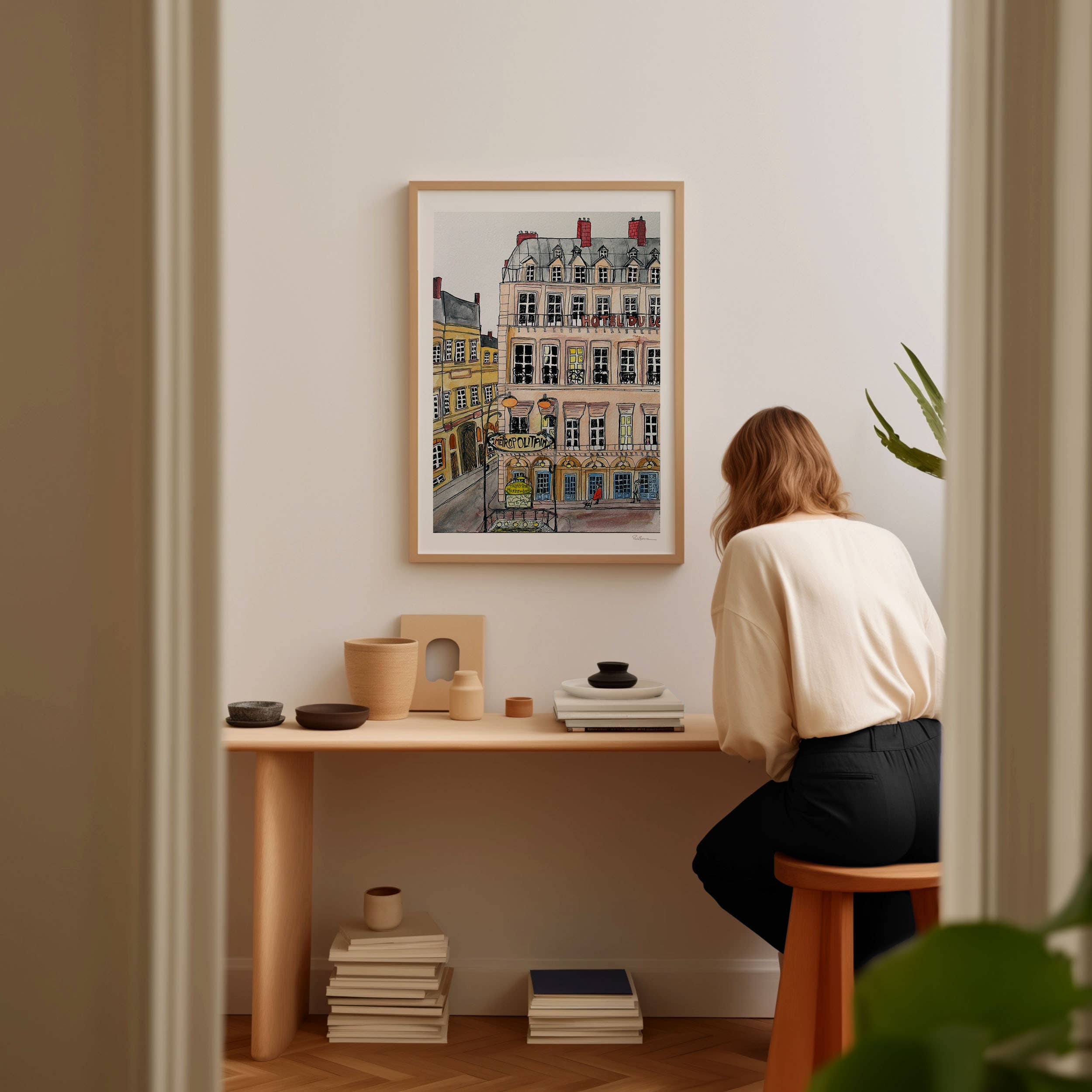 "Hotel Du Louvre" - Giclée Fine Art Print, Illustration Art