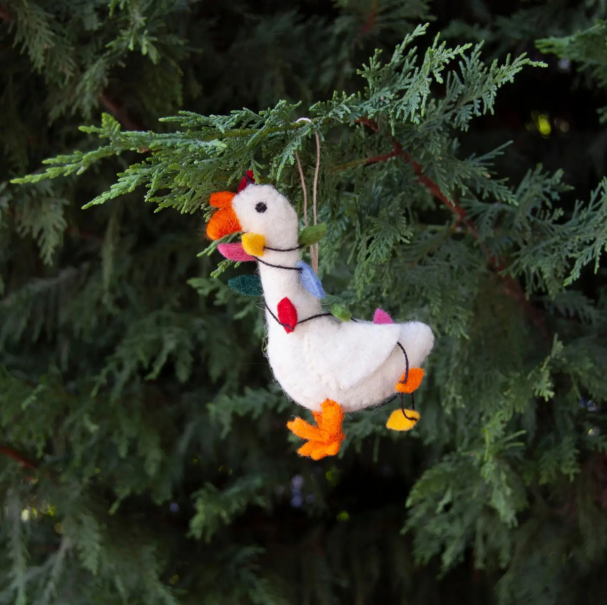 Gracie Goose Felted Ornament