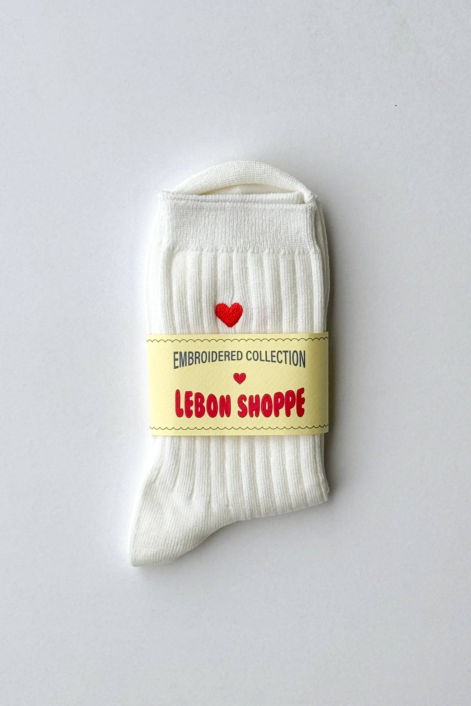 Embroidered Her Socks - Mercerized Combed Cotton Rib