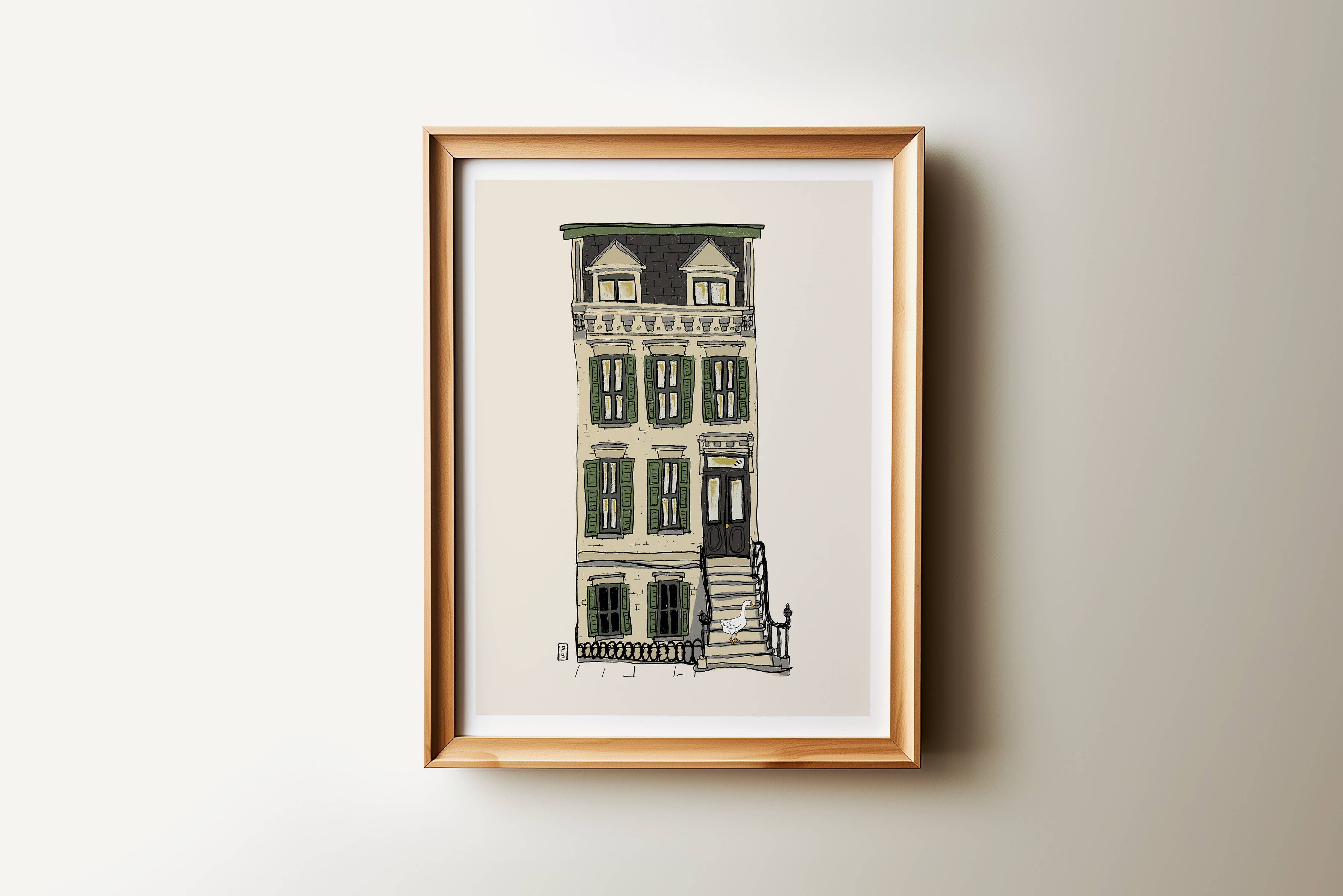"Goose on the Stoop," Giclée Fine Art Print