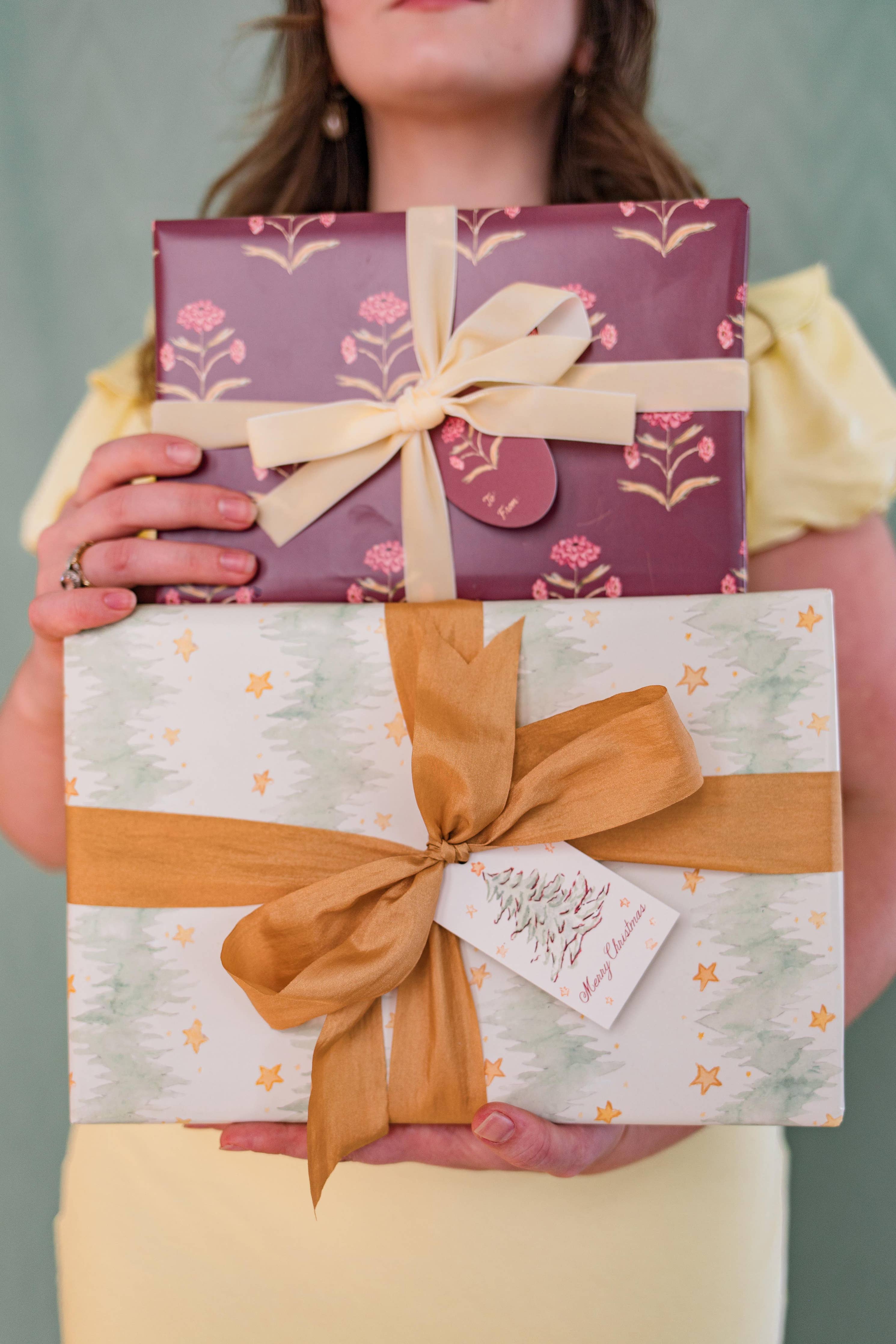 Starry Chevron Christmas Gift Wrap