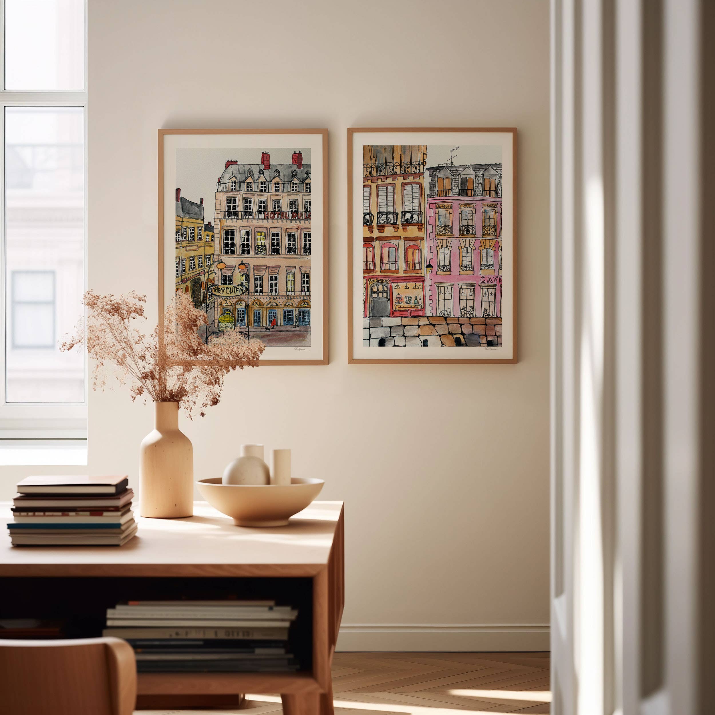 "Hotel Du Louvre" - Giclée Fine Art Print, Illustration Art