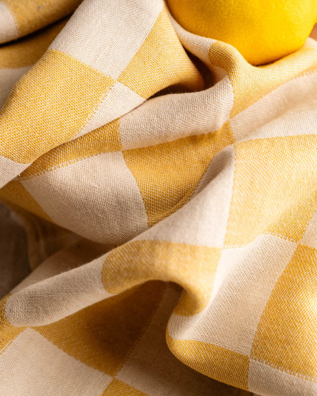 Lemon Hand-Stitched Kitchen Towel Set