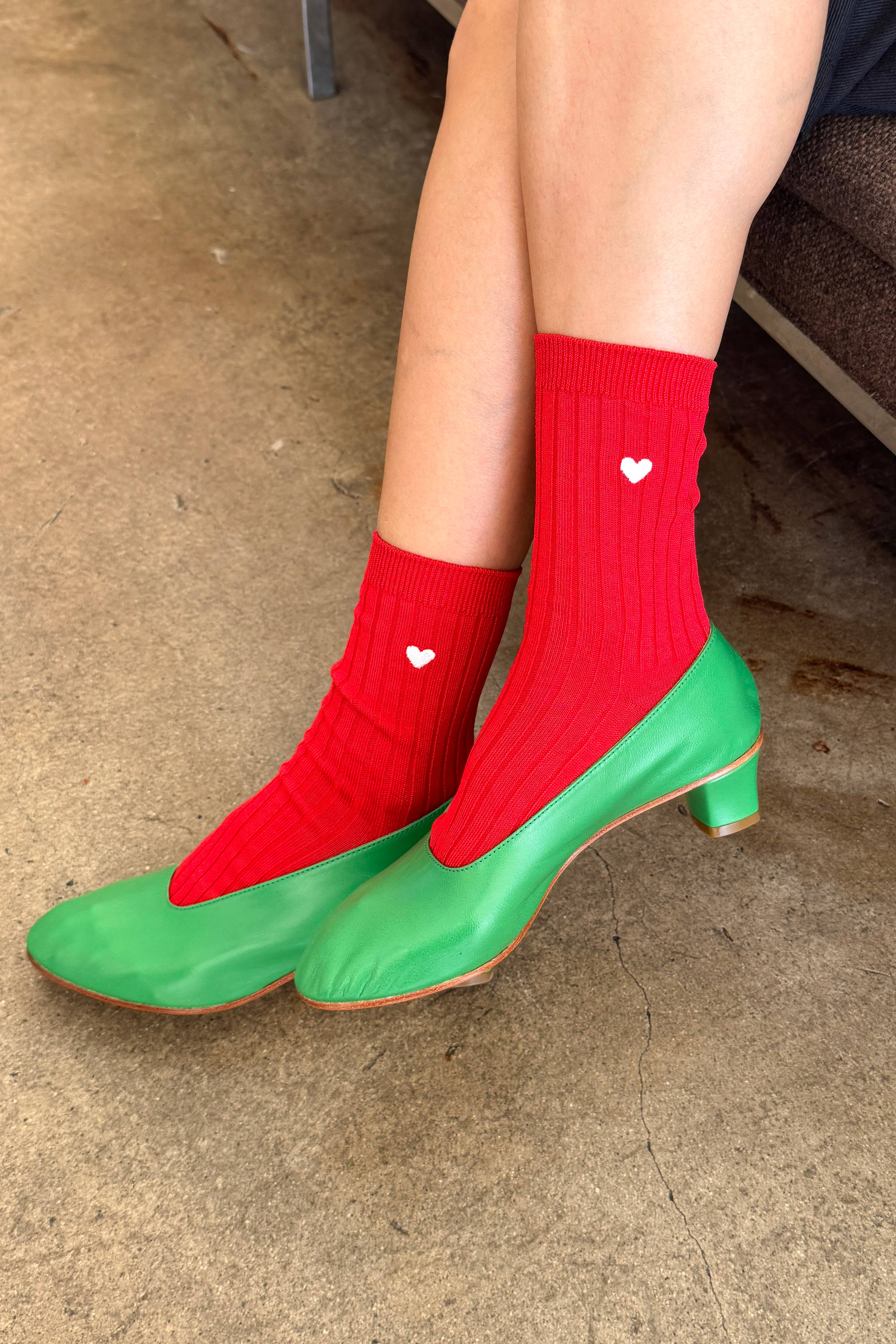 Embroidered Her Socks - Mercerized Combed Cotton Rib