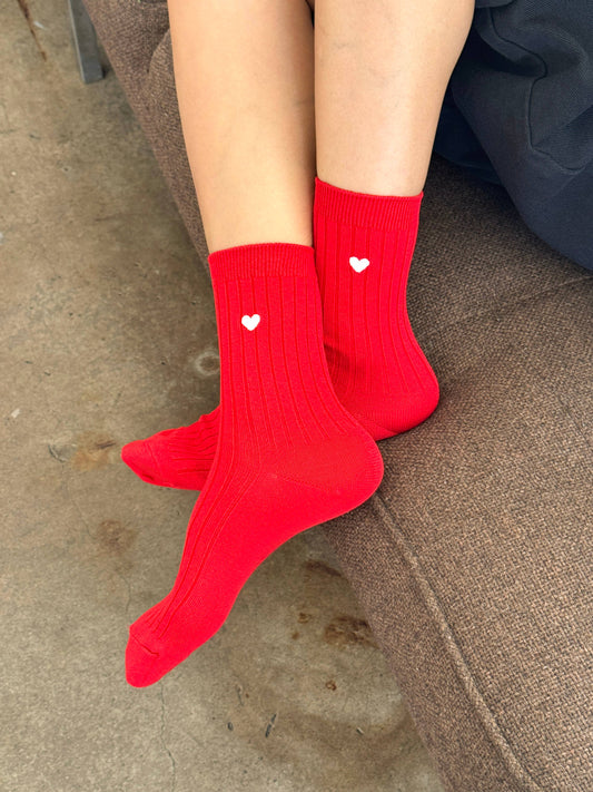 Embroidered Her Socks - Mercerized Combed Cotton Rib
