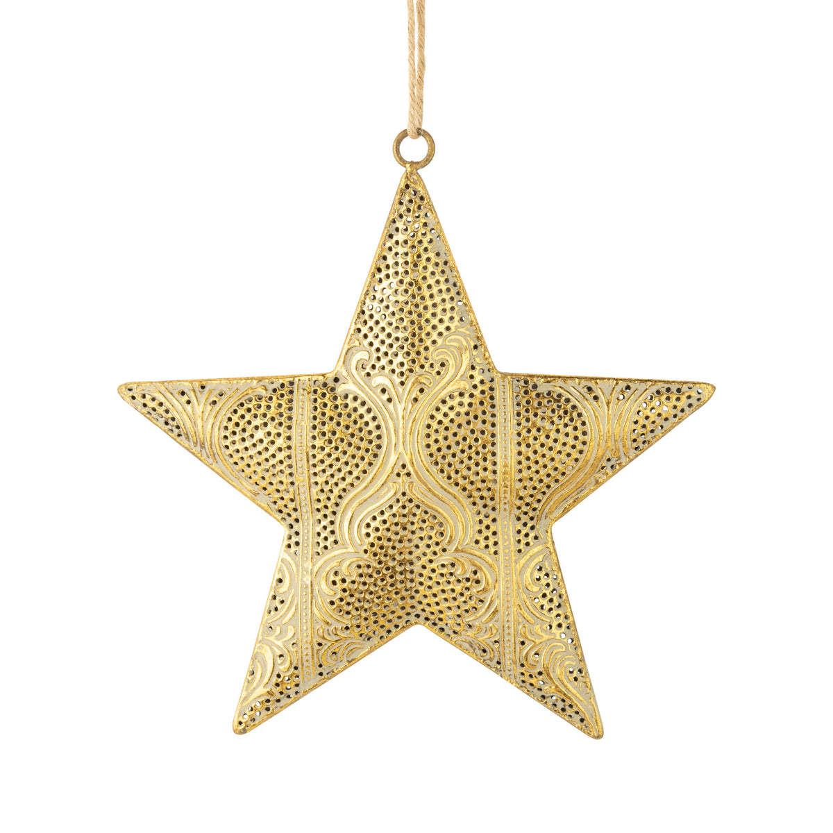 Antique Gold Filigree Metal Star Ornament