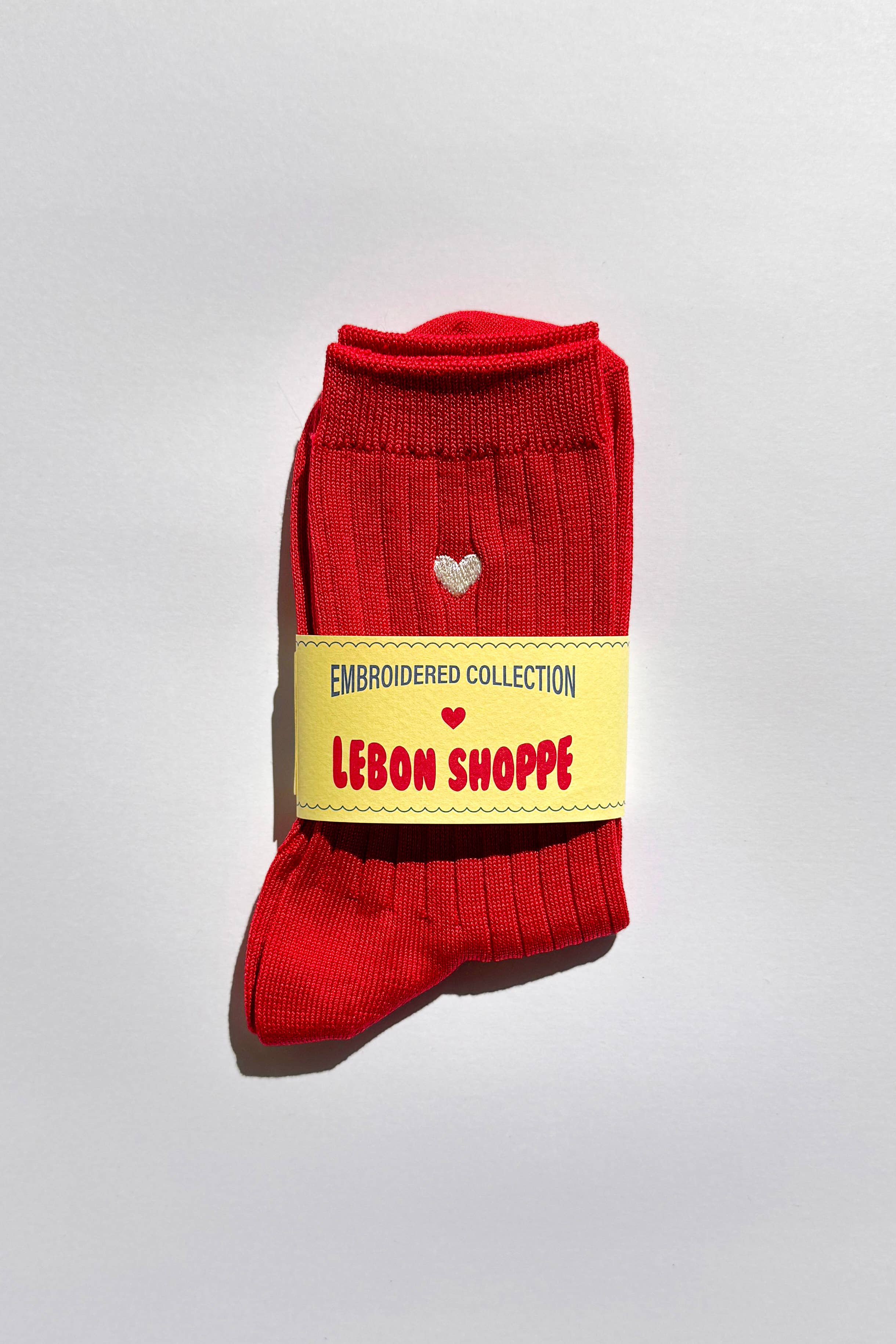 Embroidered Her Socks - Mercerized Combed Cotton Rib