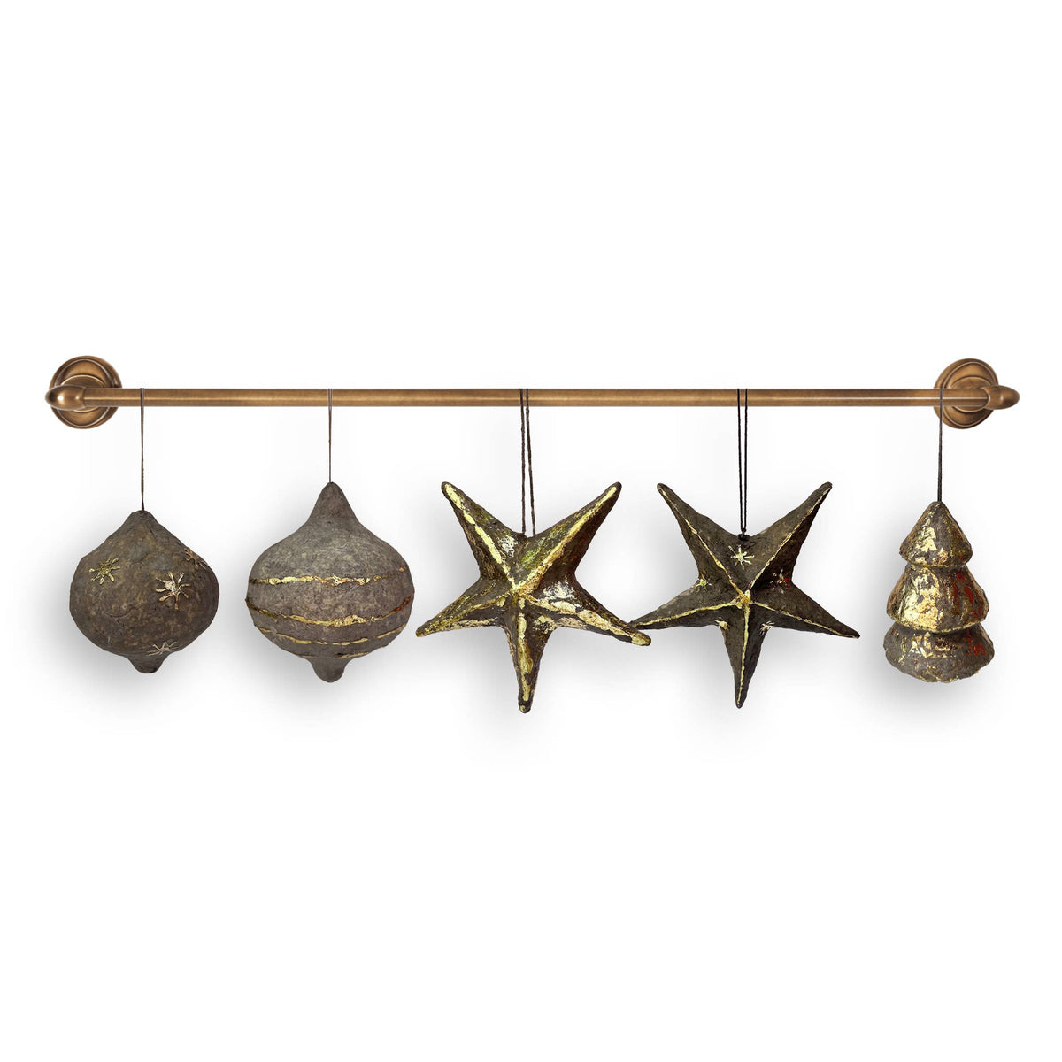 Stone Paper Mache Star Ornaments