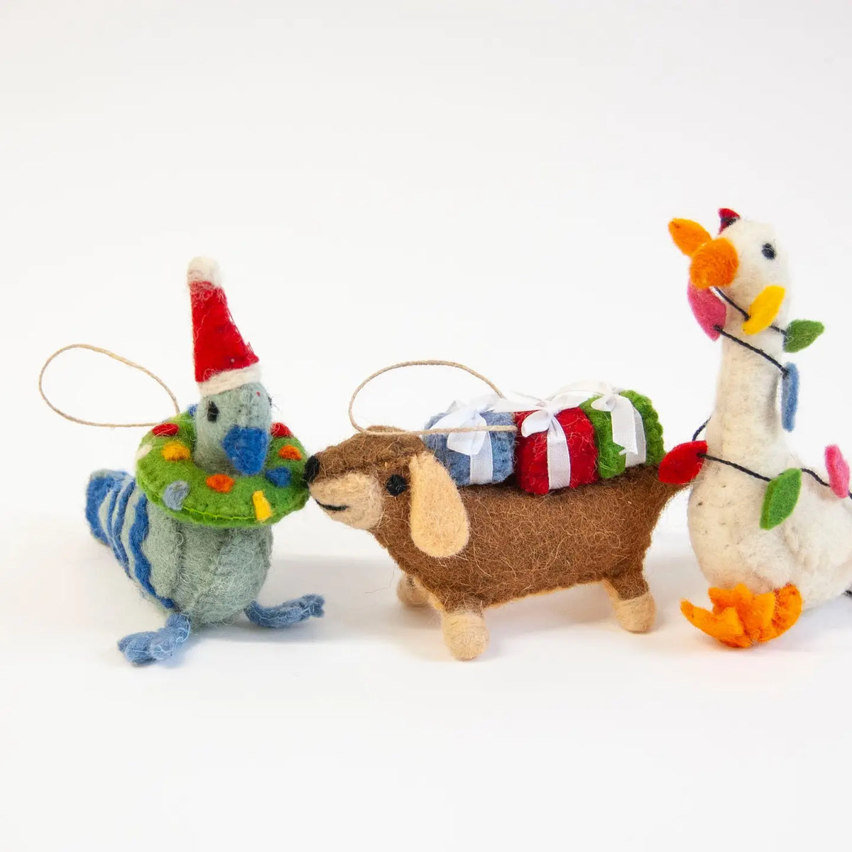 Gracie Goose Felted Ornament