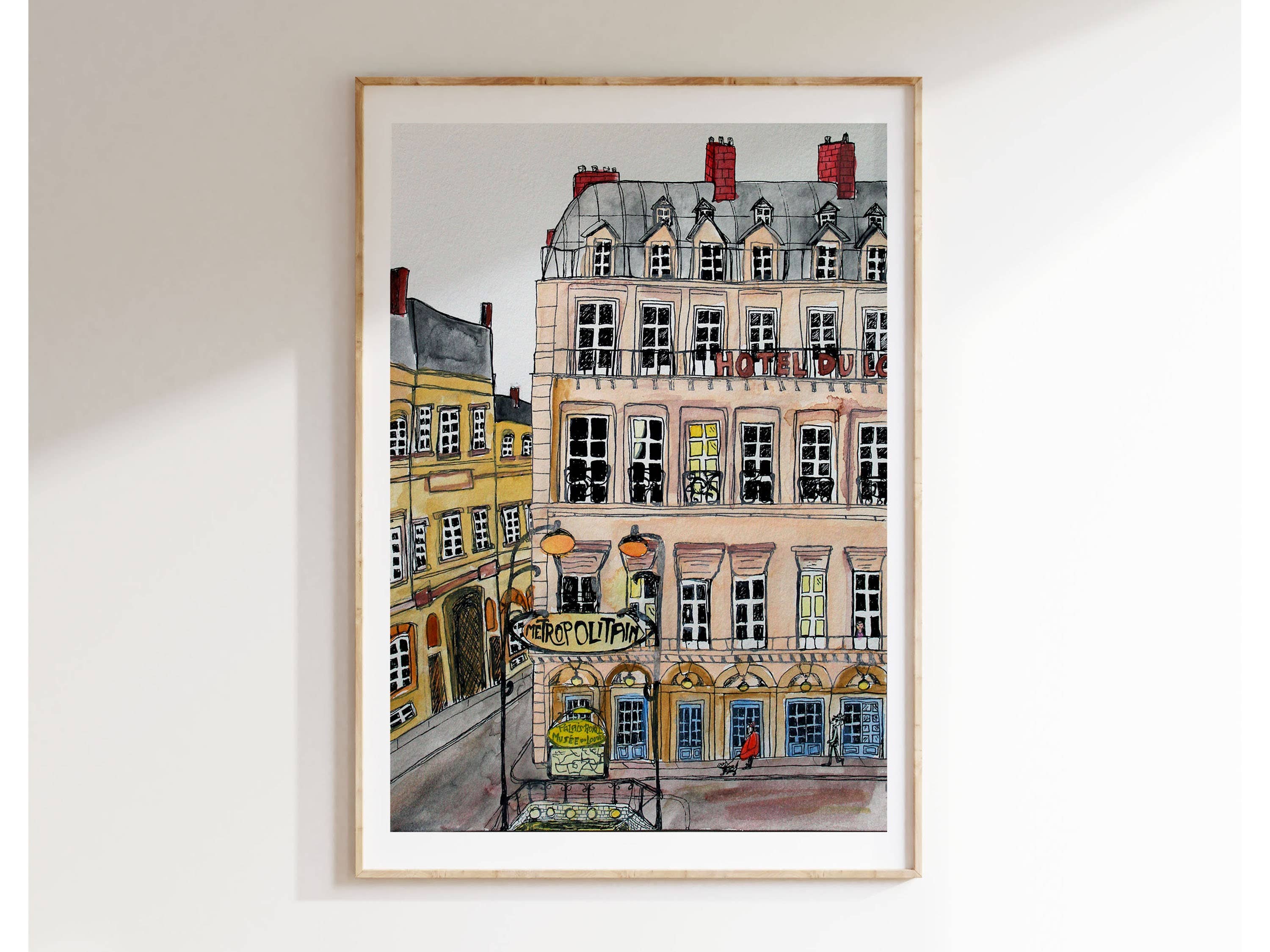 "Hotel Du Louvre" - Giclée Fine Art Print, Illustration Art