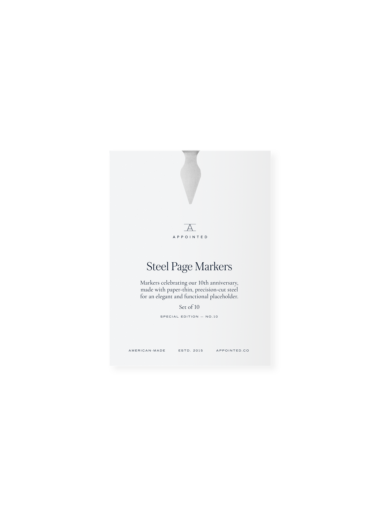 Limited Edition Steel Page Markers