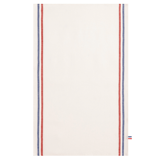 Coucke French Flag Tea Towel White (95% linen and 5% cotton)